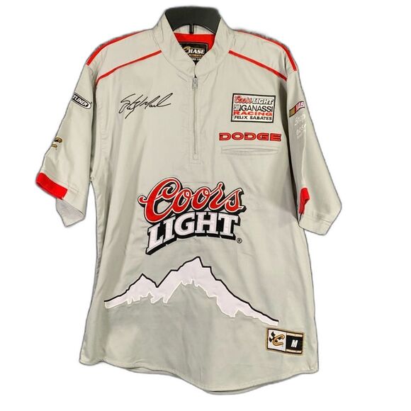 Chase NASCAR Sterling Marlin Coors Light 1/4 Zip Pull-Over Crew Shirt Med #919 - Picture 1 of 10